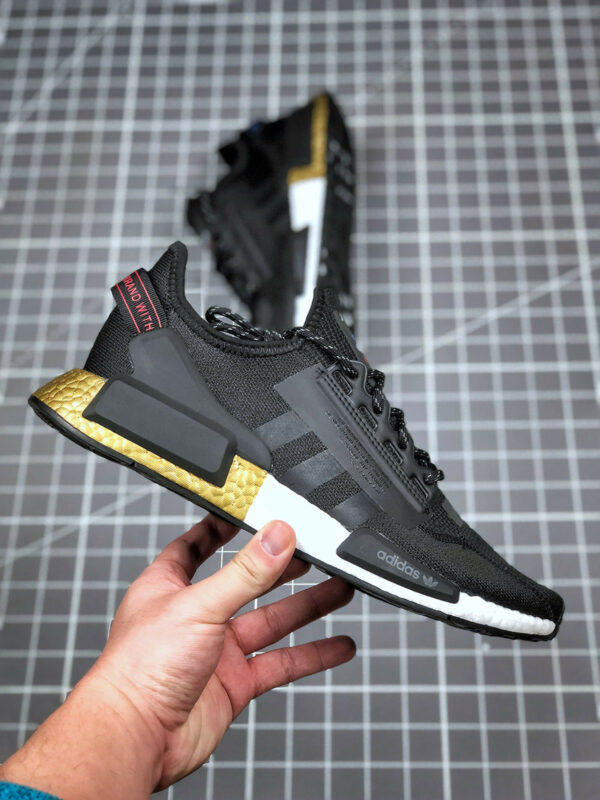 Adidas NMD R1 V2 Black Metallic Gold For Sale