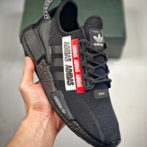 Adidas NMD R1 V2 Overbranded Core Black Red For Sale