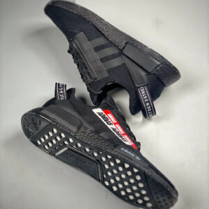 Adidas NMD R1 V2 Overbranded Core Black Red For Sale