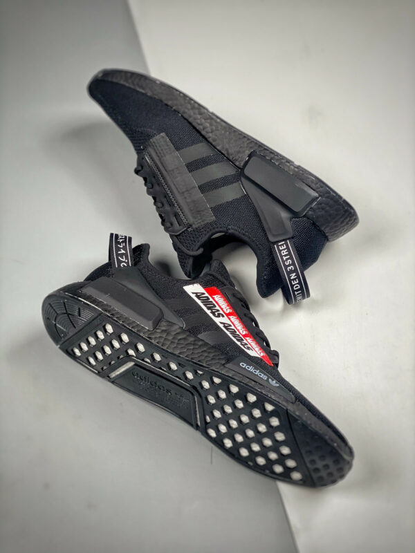 Adidas NMD R1 V2 Overbranded Core Black Red For Sale