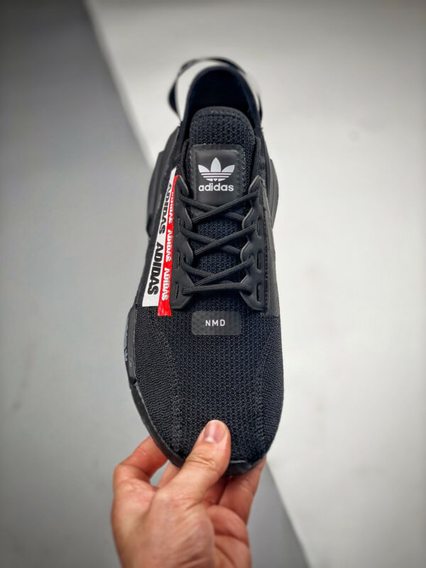 Adidas NMD R1 V2 Overbranded Core Black Red For Sale