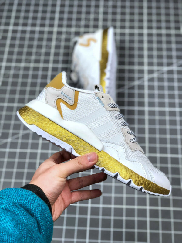 Adidas Nite Jogger White Gold Metallic For Sale