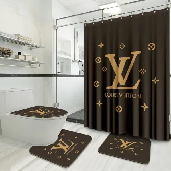 Louis Vuitton Bathroom Set Bath Mat Luxury Fashion Brand Home Decor Hypebeast