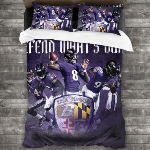 Baltimore Ravens Logo Type 204 Bedding Sets Sporty Bedroom Home Decor