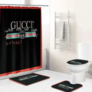 Gucci Black Bathroom Set Bath Mat Hypebeast Luxury Fashion Brand Home Decor