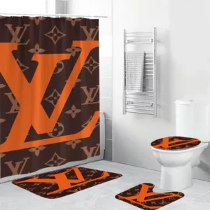 Louis Vuitton Big Orange Bathroom Set Luxury Fashion Brand Bath Mat Hypebeast Home Decor