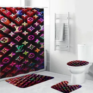 Louis Vuitton Colorful D Monogram Bathroom Set Luxury Fashion Brand Bath Mat Hypebeast Home Decor