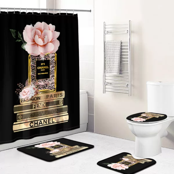 Chanel Fendi Louis Vuitton Paris Bathroom Set Luxury Fashion Brand Hypebeast Home Decor Bath Mat