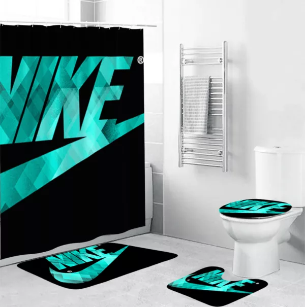 Nike Turquoise Bathroom Set Home Decor Bath Mat Hypebeast Luxury Fashion Brand