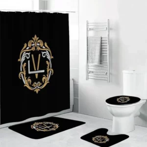 Louis Vuittonblack Bathroom Set Luxury Fashion Brand Home Decor Hypebeast Bath Mat