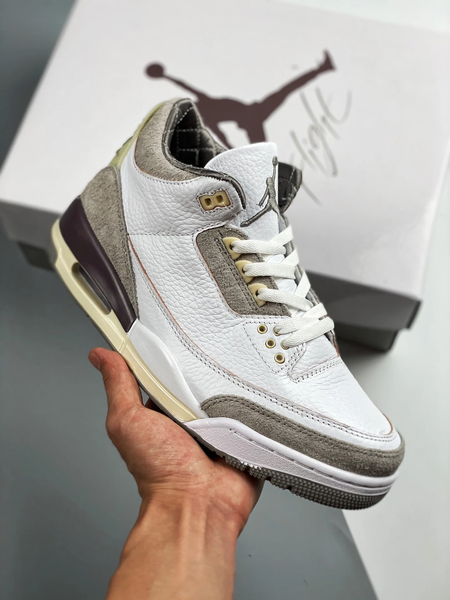 A Ma Maniere x Air Jordan 3 White Medium Grey-Violet Ore For Sale