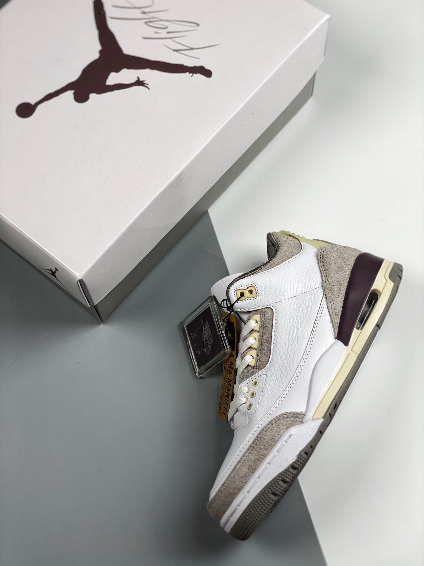 A Ma Maniere x Air Jordan 3 White Medium Grey-Violet Ore For Sale