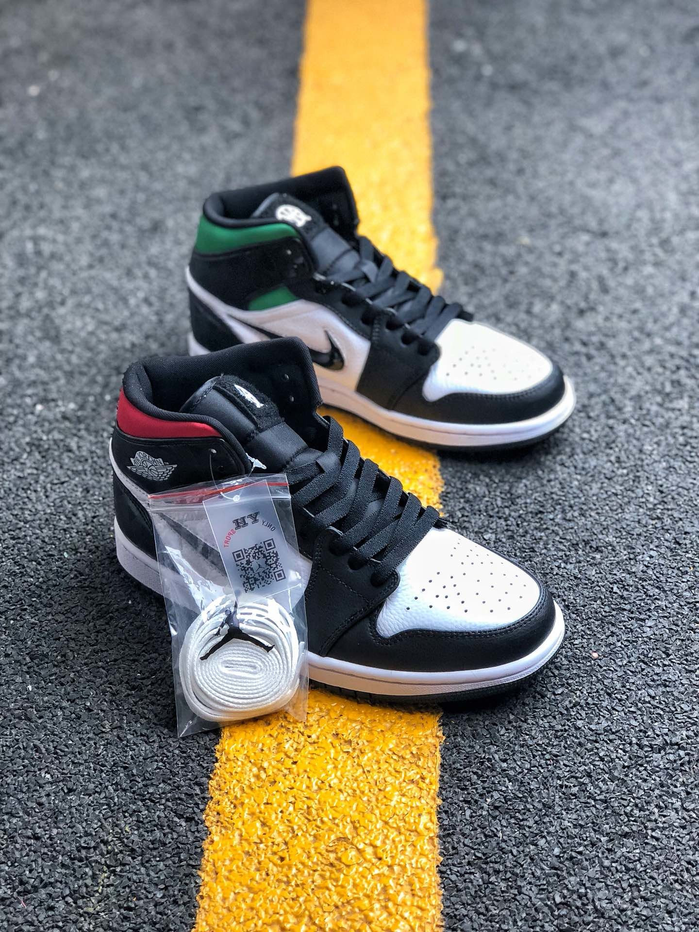 Air Jordan 1 Mid Quai 54 Black White-Multi-Color On Sale