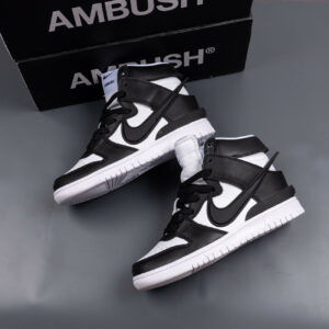 Ambush x Nike Dunk High White Black-Spruce Aura For Sale