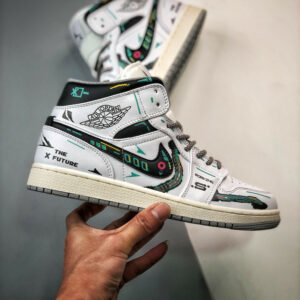 Custom Air Jordan 1 Mid The Future White Black For Sale