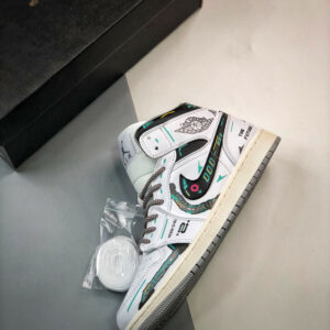 Custom Air Jordan 1 Mid The Future White Black For Sale