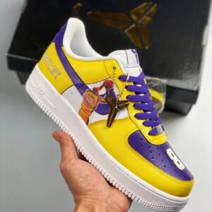 Custom Nike Air Force 1 Low Lakers Purple Yellow White