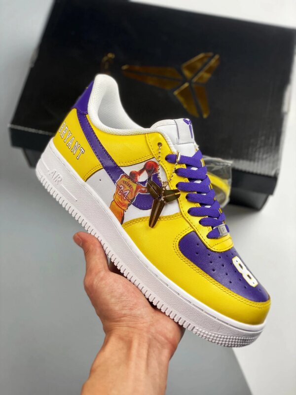 Custom Nike Air Force 1 Low Lakers Purple Yellow White