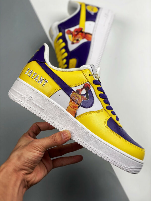 Custom Nike Air Force 1 Low Lakers Purple Yellow White