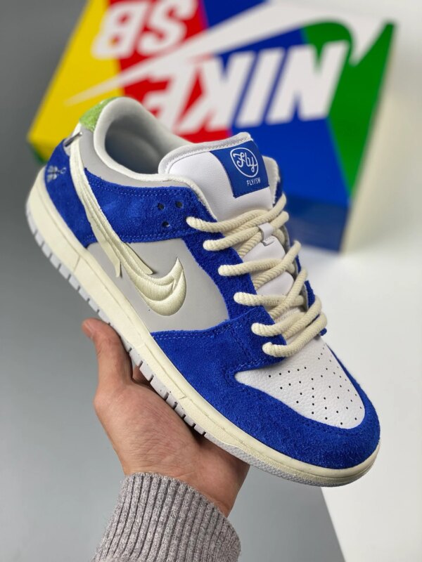 Fly Streetwear x Nike SB Dunk Low Game Royal Sail-Grey DQ5130-400 For Sale