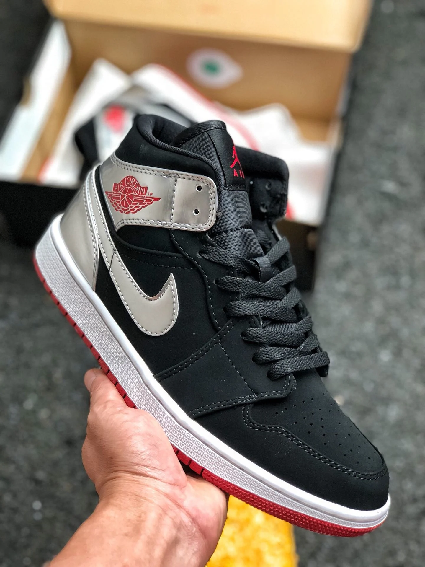 Johnny Kilroy x Air Jordan 1 Mid BlackGym Red On Sale