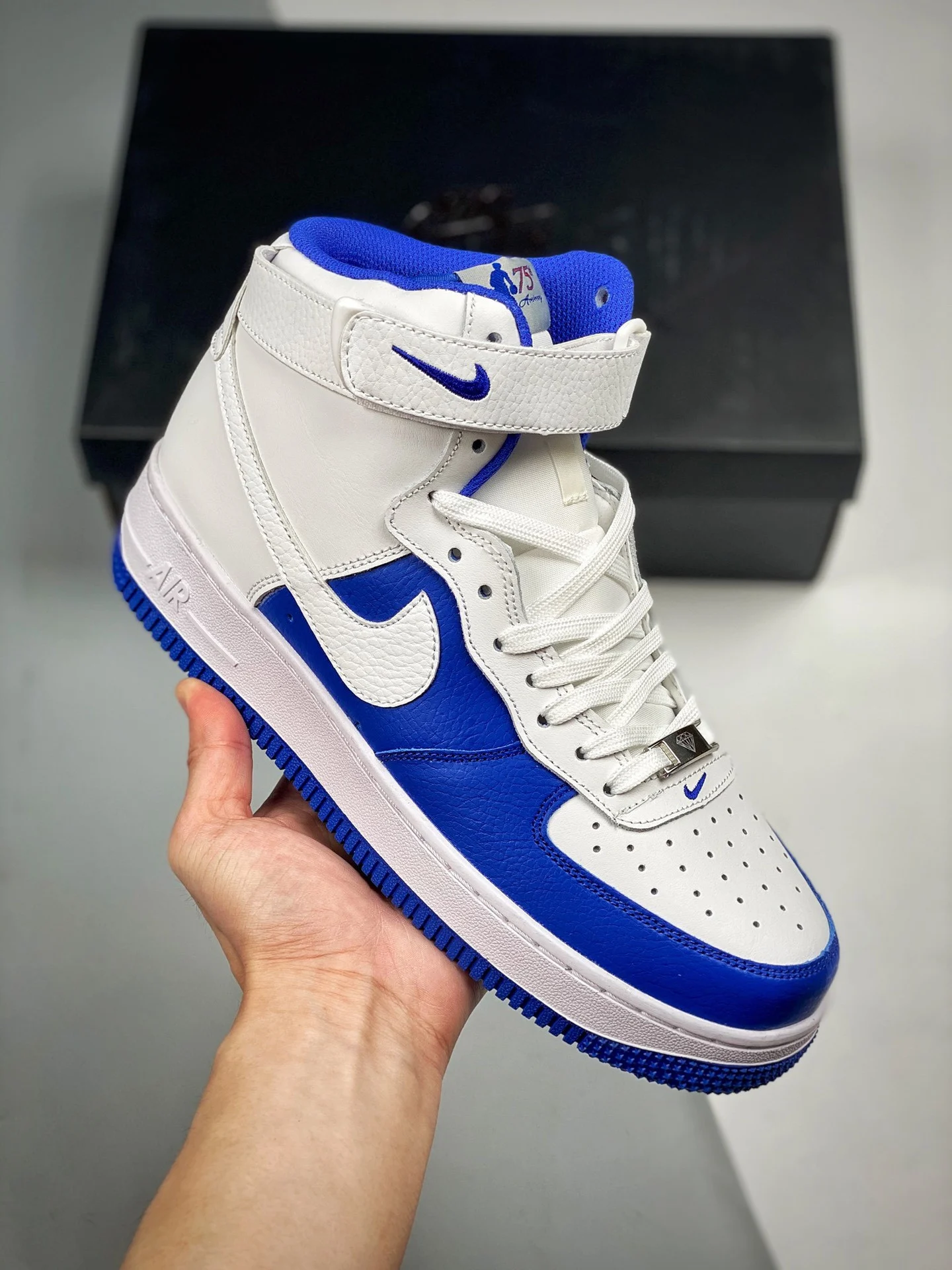 NBA x Nike Air Force 1 High 75th Anniversary Royal White For Sale