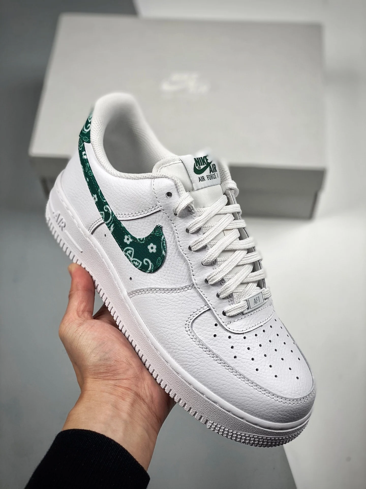 Nike Air Force 1 Low Green Paisley White Green For Sale