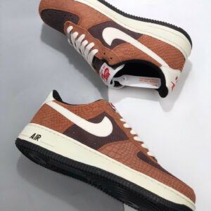 Nike Air Force 1 Low Red Bark With Snakeskin CV5567-200 For Sale