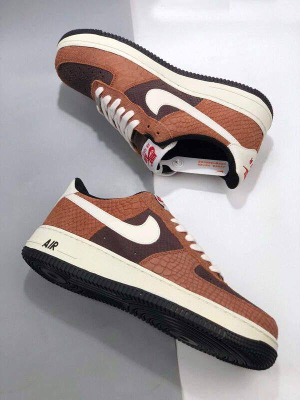 Nike Air Force 1 Low Red Bark With Snakeskin CV5567-200 For Sale