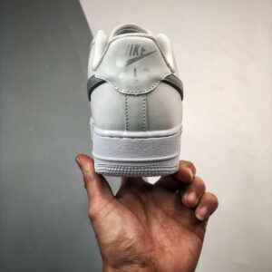 Nike Air Force 1 Low Silver Swooshes White Metallic Silver-Black For Sale