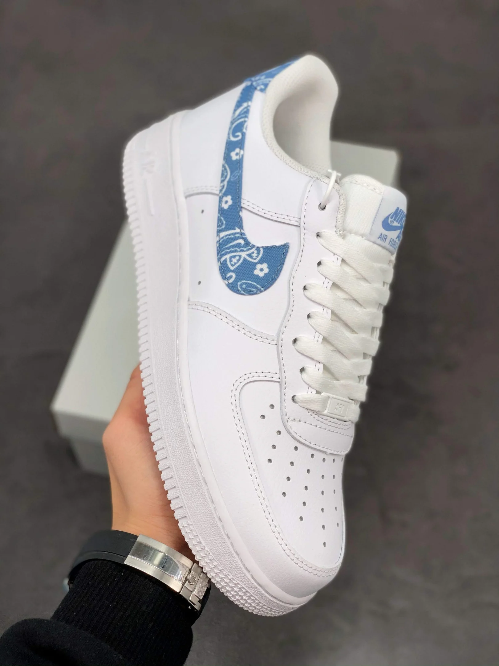 Nike Air Force 1 Low White Worn Blue-White For Sale