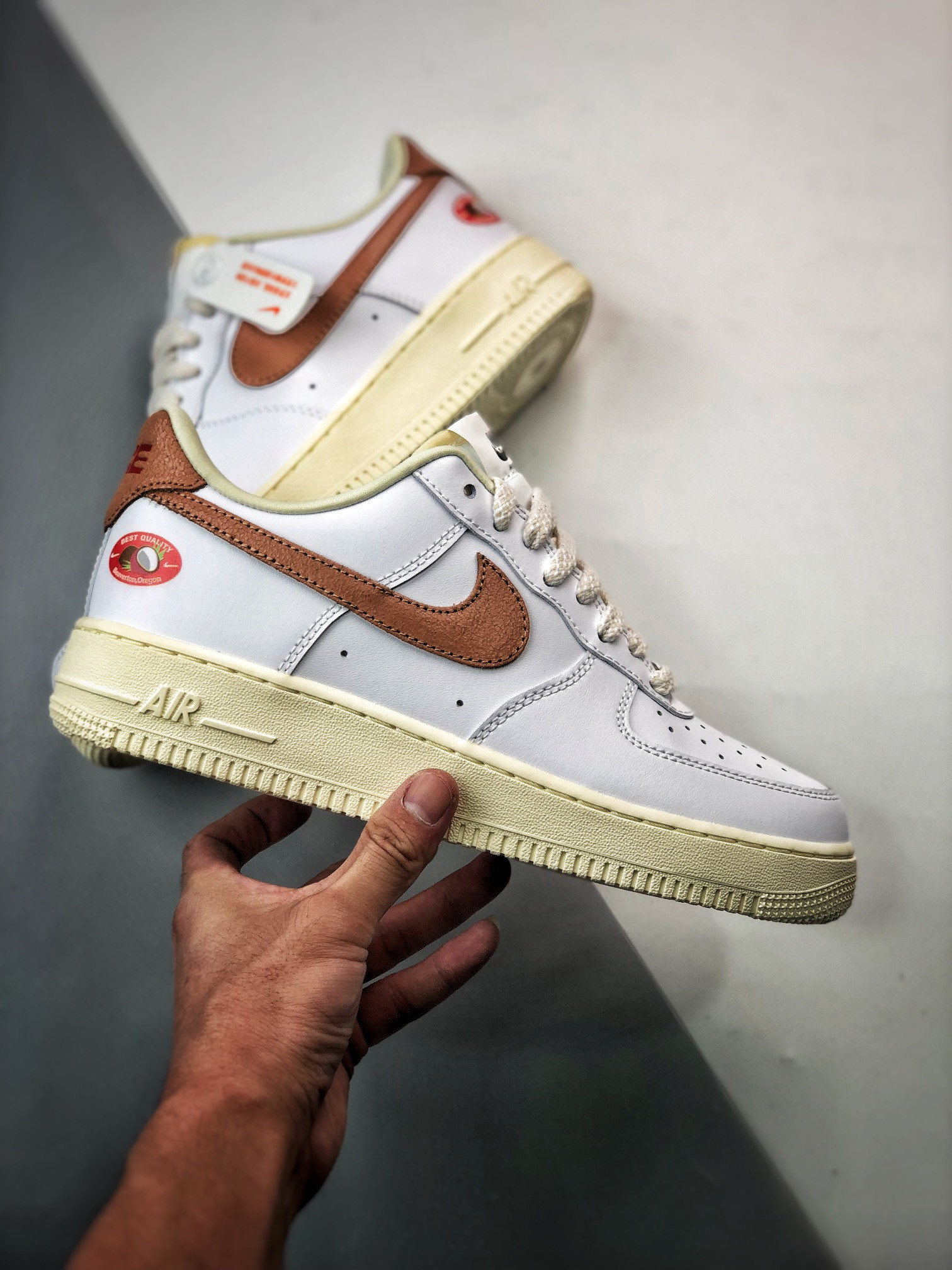 Nike Air Force 1 White Archaeo Brown-Coconut Milk DJ9943-101 For Sale