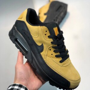 Nike Air Max 90 Essential Black Wheat Gold-University Red For Sale