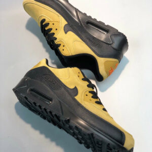 Nike Air Max 90 Essential Black Wheat Gold-University Red For Sale