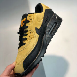 Nike Air Max 90 Essential Black Wheat Gold-University Red For Sale