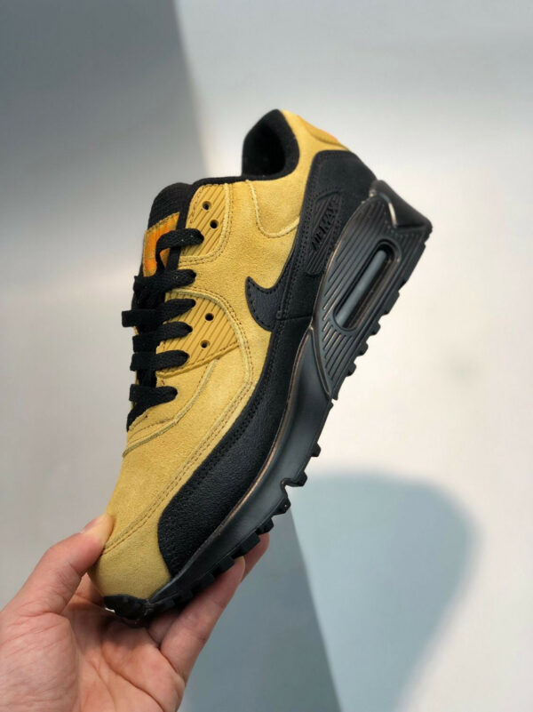 Nike Air Max 90 Essential Black Wheat Gold-University Red For Sale