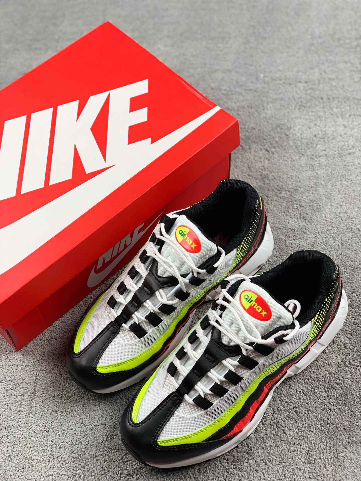 Nike Air Max 95 SE Black White-Volt-Solar Red AJ2018-004 On Sale