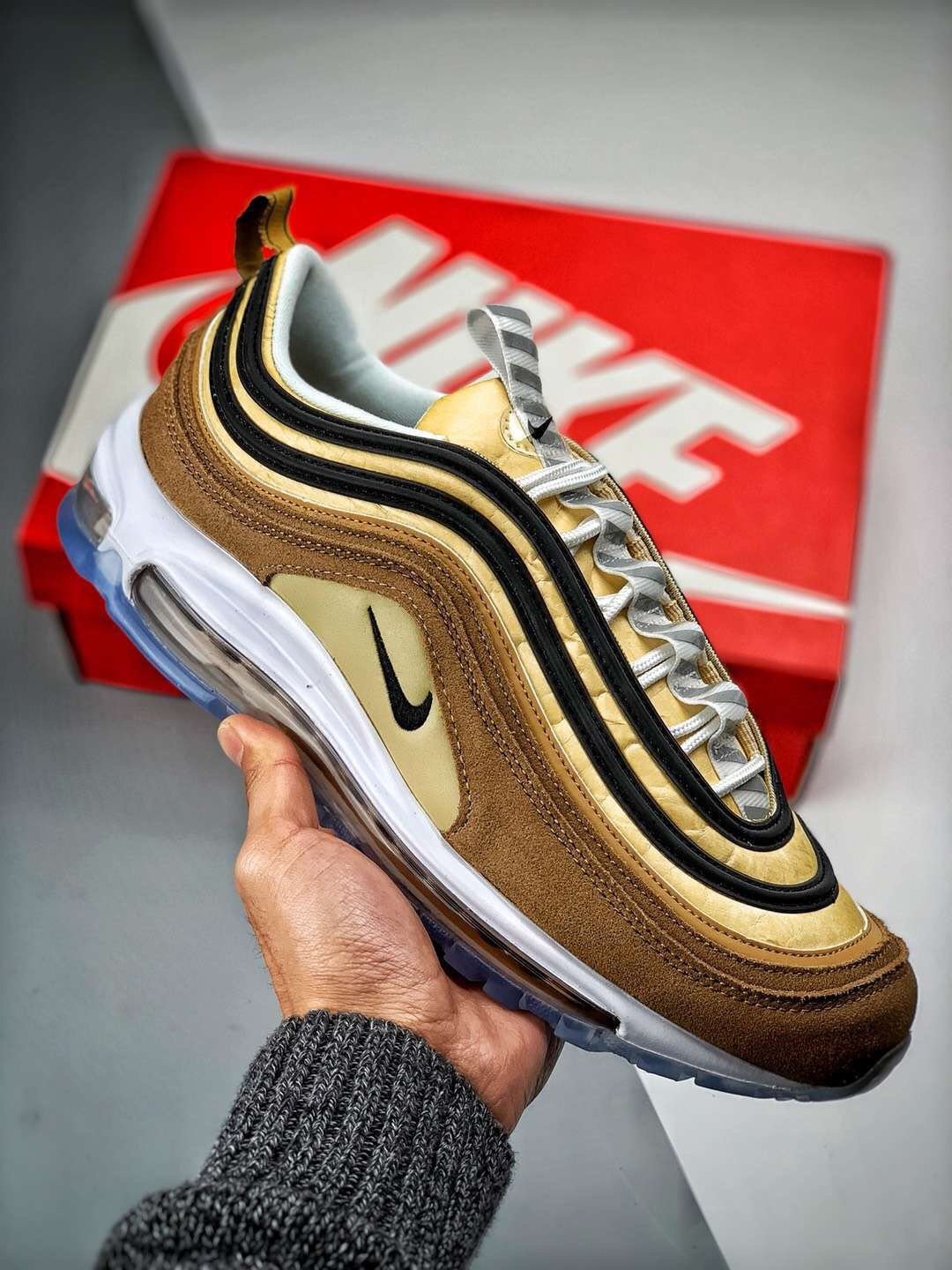 Nike Air Max 97 Unboxed Ale Brown Black-Elemental Gold On Sale