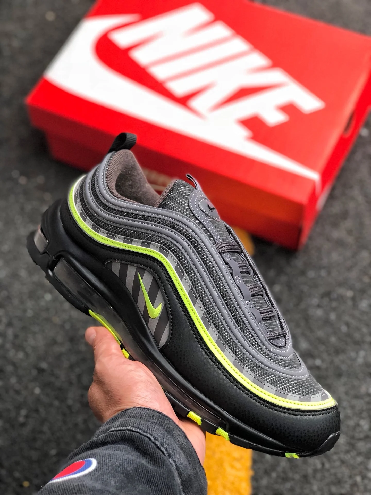 Nike Air Max 97 Thunder Grey Lime Blast-Black BV6057-001 On Sale