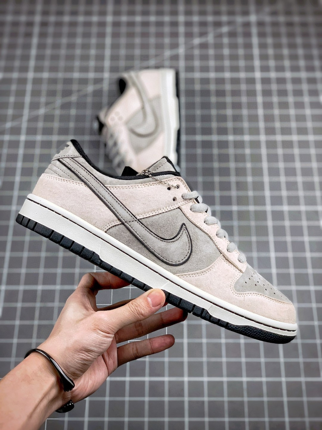 Nike Dunk Low Grey Suede Light Bone-Black For Sale