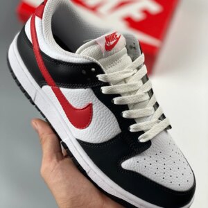 Nike Dunk Low Panda Black White Red FB3354-001 For Sale