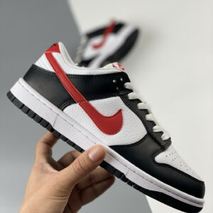 Nike Dunk Low Panda Black White Red FB3354-001 For Sale