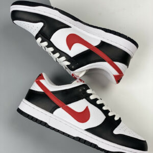 Nike Dunk Low Panda Black White Red FB3354-001 For Sale