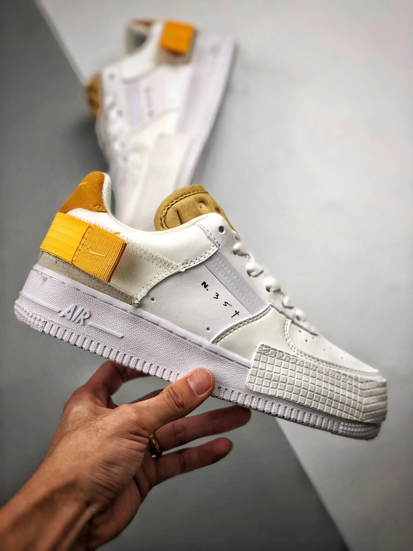 Nike N354 Air Force 1 Type White Gold Yellow For Sale