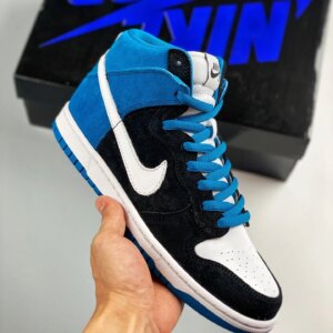 Nike SB Dunk High Send Help Black White-Blue Reef For Sale