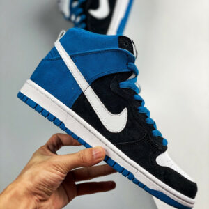 Nike SB Dunk High Send Help Black White-Blue Reef For Sale