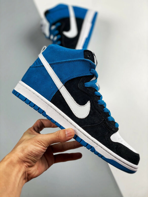 Nike SB Dunk High Send Help Black White-Blue Reef For Sale