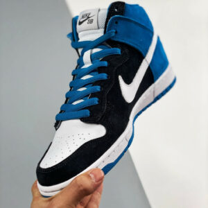 Nike SB Dunk High Send Help Black White-Blue Reef For Sale