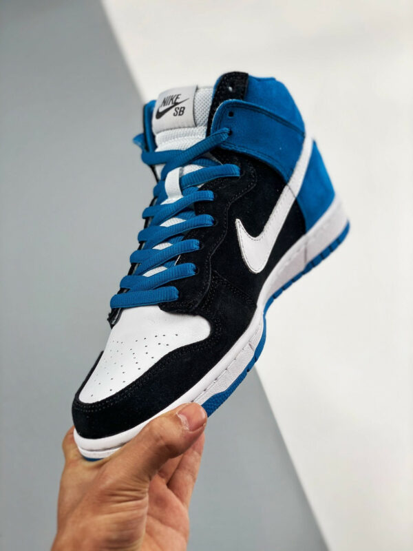 Nike SB Dunk High Send Help Black White-Blue Reef For Sale