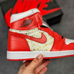 Supreme x Air Jordan 1 High Stars Varsity Red For Sale